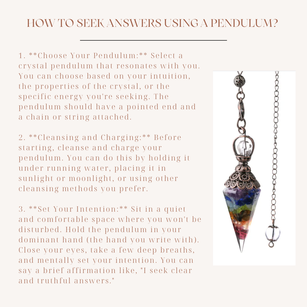 Illuminating Intuition Crystal Pendulum