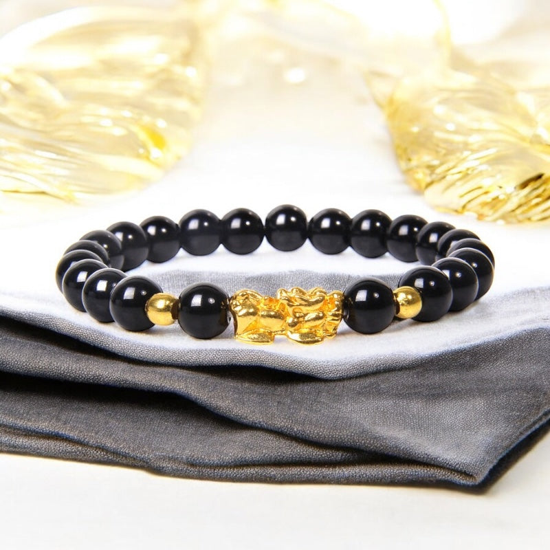 Obsidian Pixiu Prosperity & Protection Bracelet