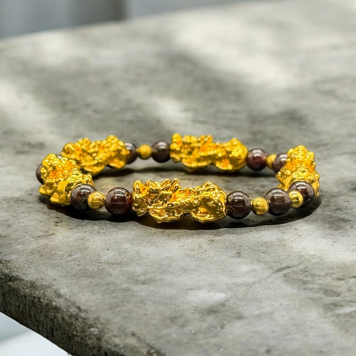 Natural Garnet Luck & Good Fortune Bracelet