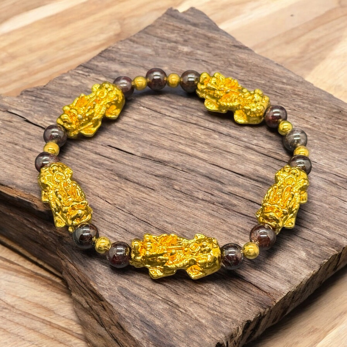 Natural Garnet Luck & Good Fortune Bracelet
