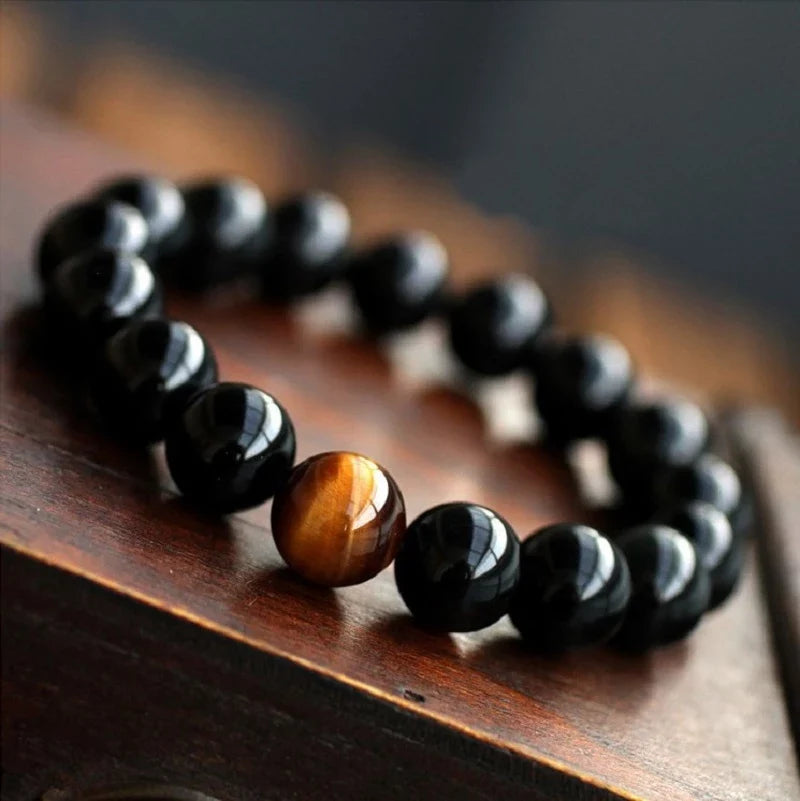 Obsidian Bravery and Protection Bracelet