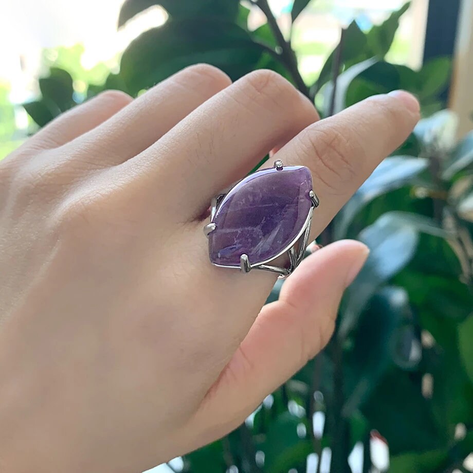 Amethyst Calm Ring - For Anxiety Stress Release.