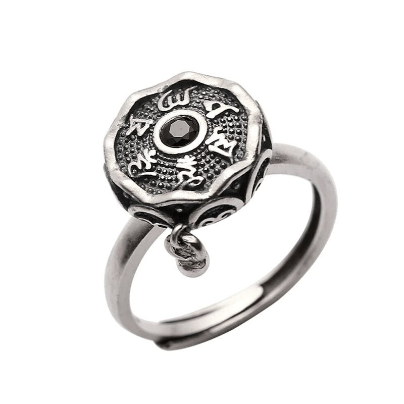Anxiety Obsidian Adjustable Fidget Ring