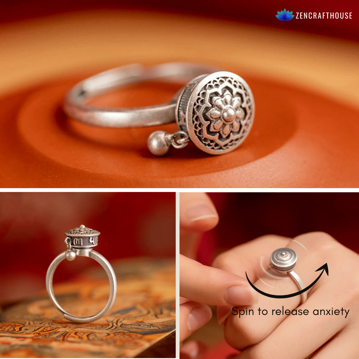 Instant Calm Ring - The Fidget Ring Spinner For Anxiety Relief.