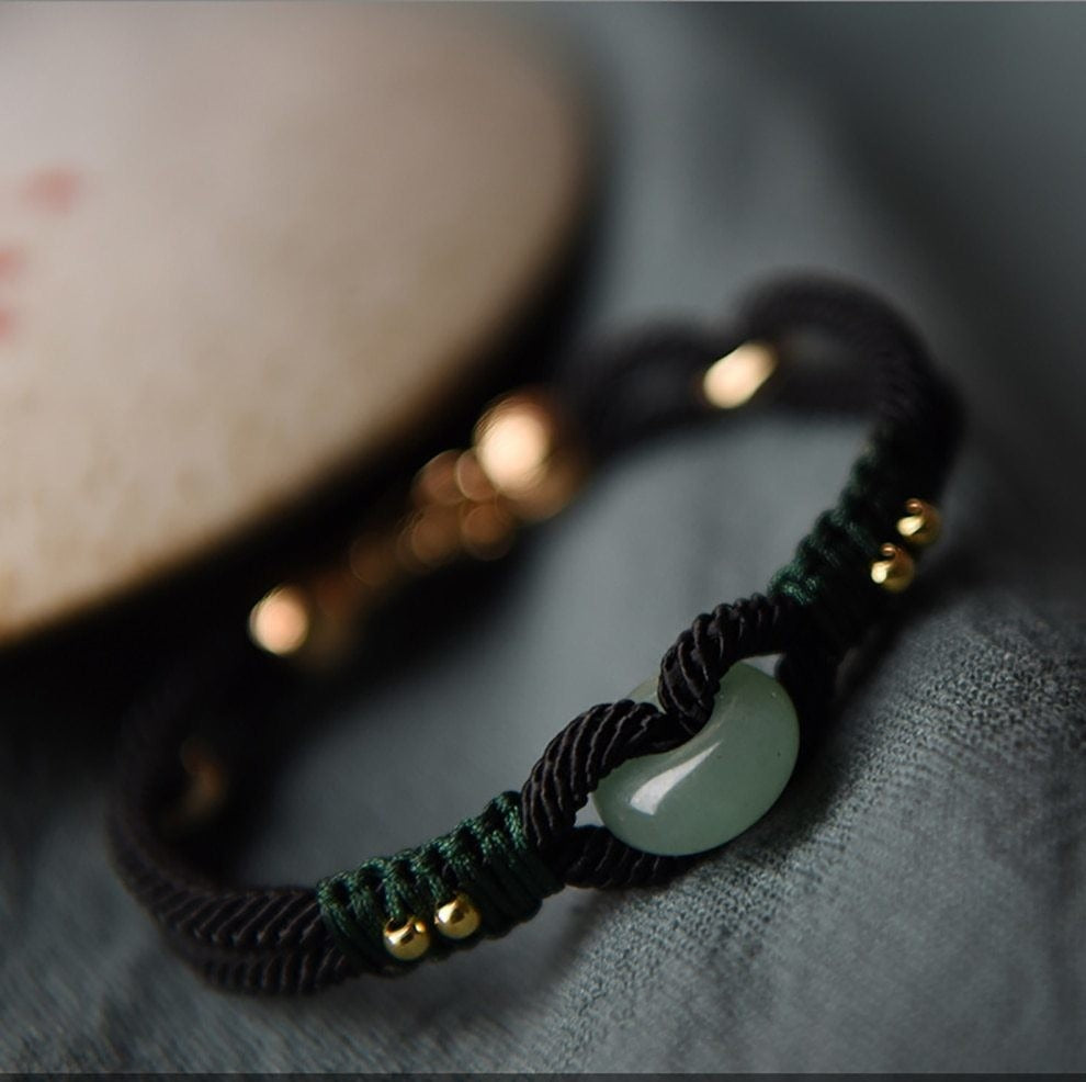 Lucky Jade Bead Braided Bracelet